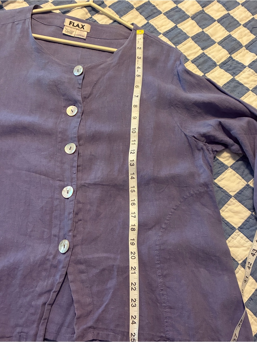 Flax Lavender Button-Front Linen Shacket - Picture 4 of 4